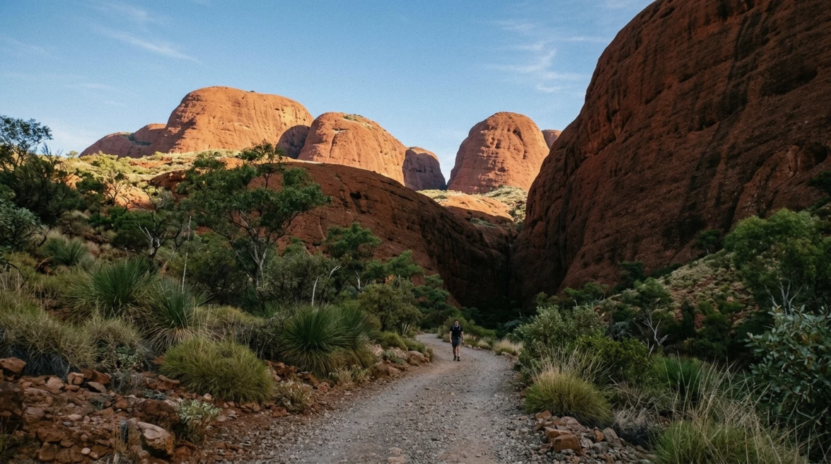 The red domes above the Walpa Gorge track on a Kata Tjuta tour from Uluru, Uluru-Kata Tjuta National Park Australia